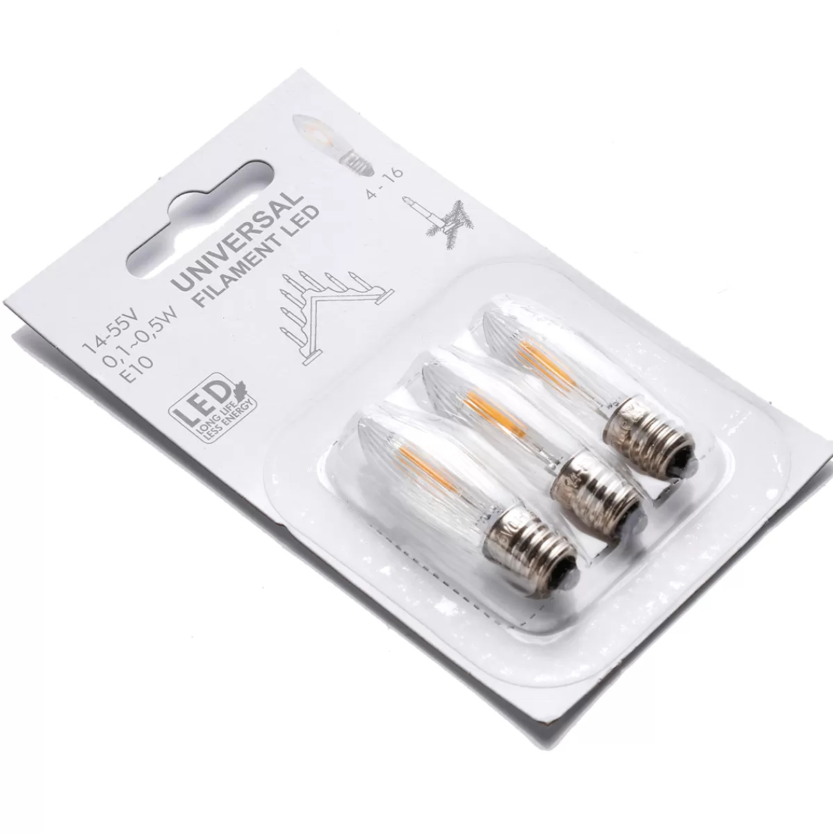 DecoWoerner Ampoules LED De Rechange 3 Pièces, E10 Blanc Chaud