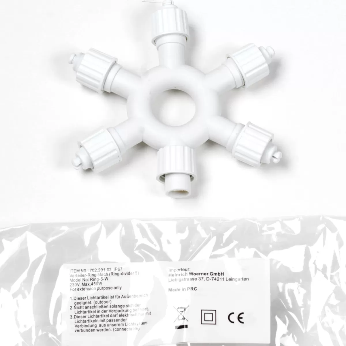 DecoWoerner Anneau De Distribution 5x Pour LED Profi System Blanc