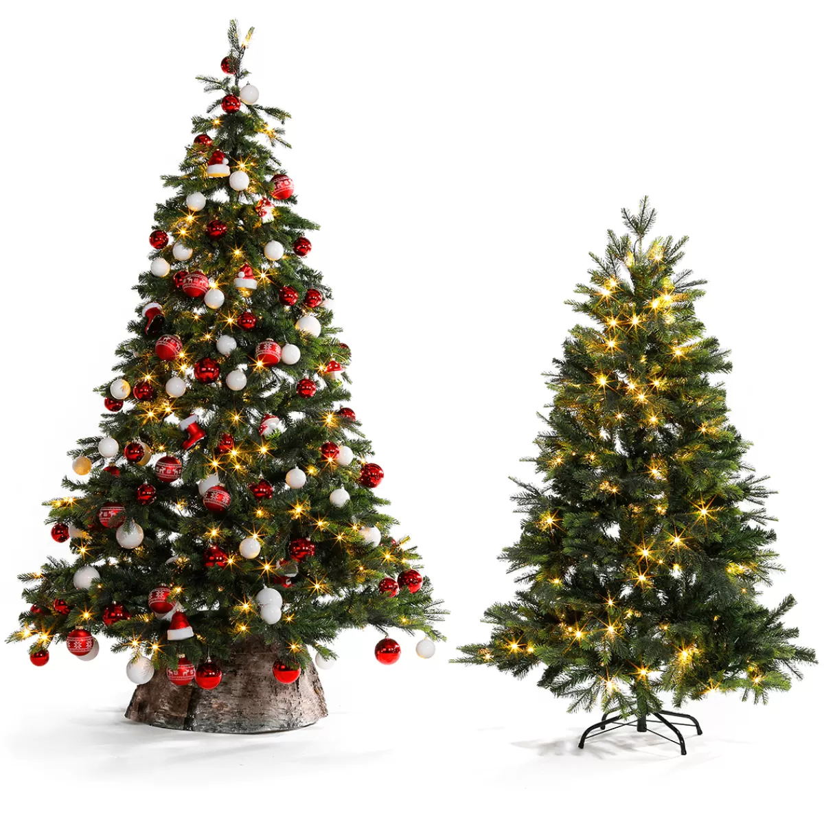 DecoWoerner Arbre De Noël Artificiel Sapin Noble Avec LED 210 Cm