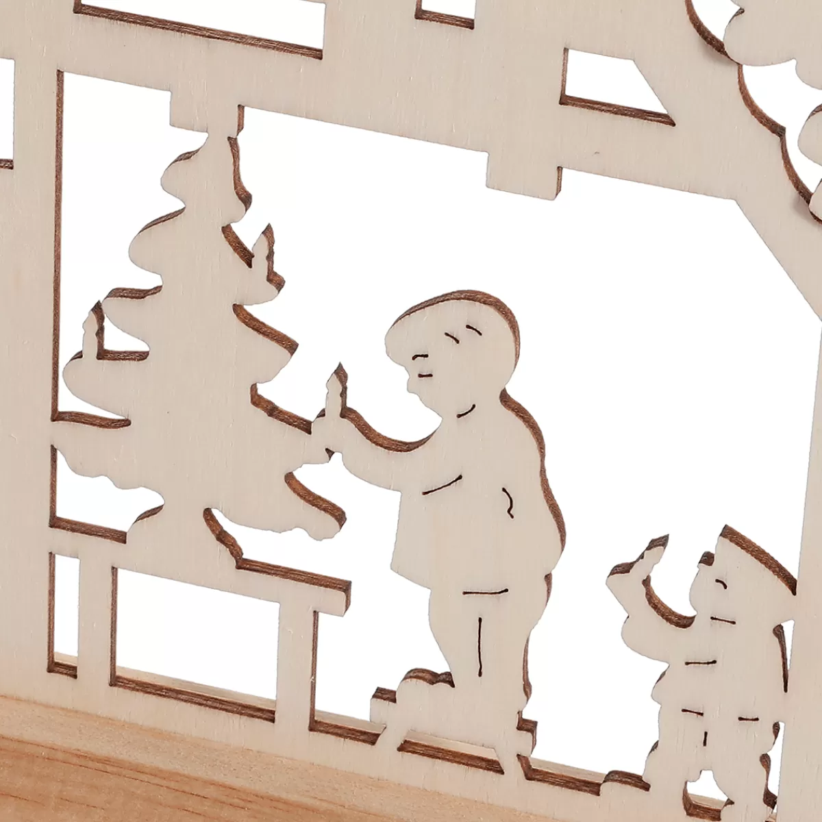 DecoWoerner Arc De Lumière "Cabane Dans La Forêt" 7 Flammes En Bois 58 Cm