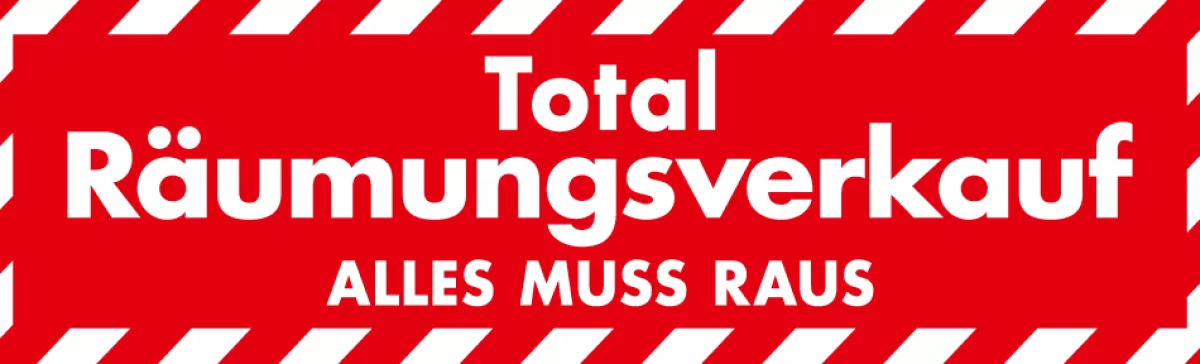 DecoWoerner Autocollant "Total Räumungsverkauf" (Liquidation Totale), 138 X 42 Cm