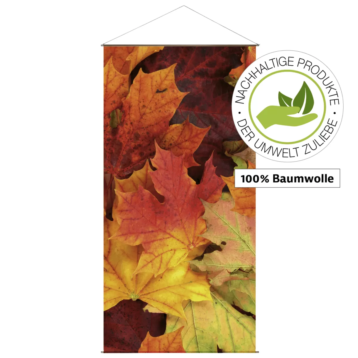 DecoWoerner Bannière En Coton Feuilles D'automne De 200 Cm De Long