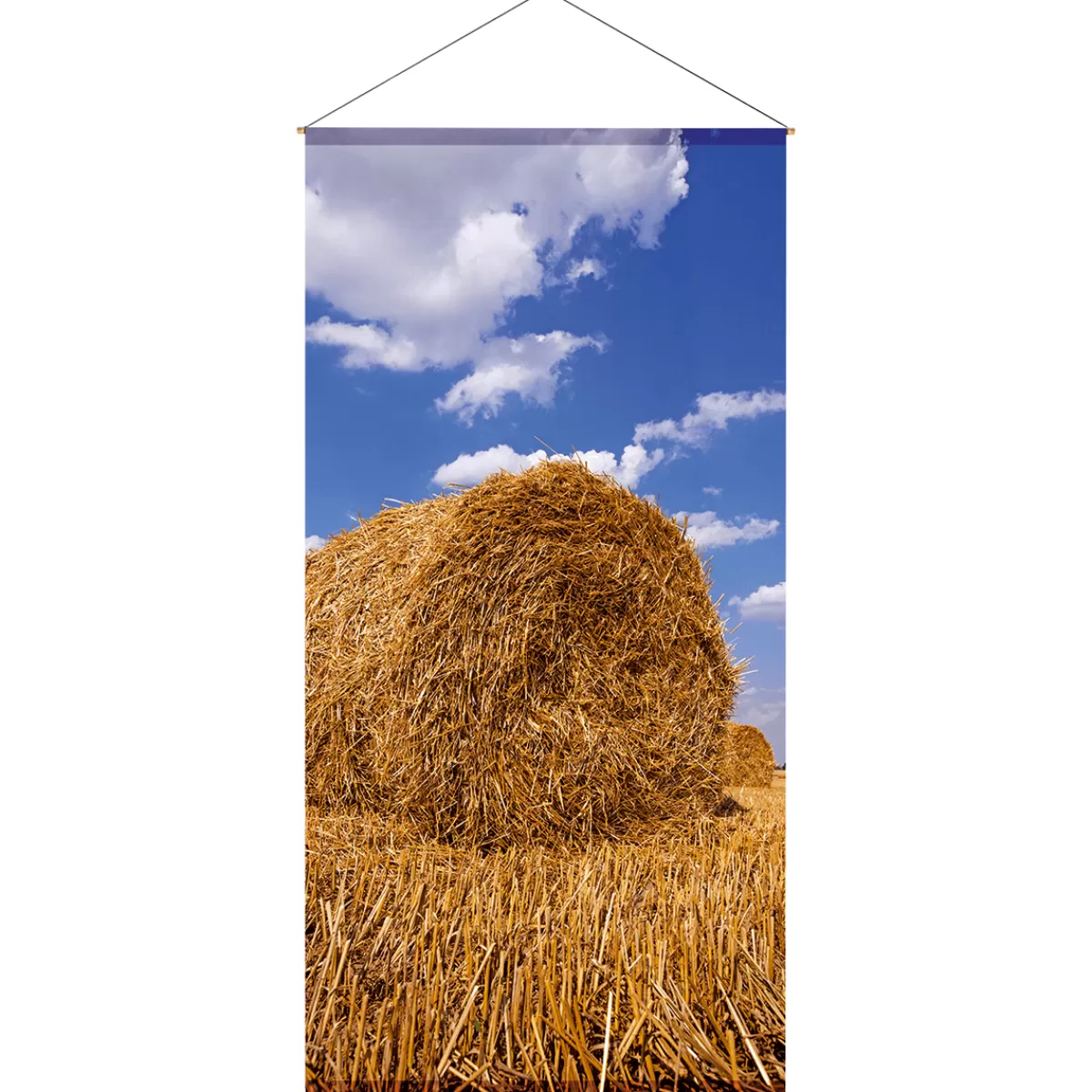 DecoWoerner Bannière En Tissu Ignifugé "Botte De Paille" En Tissu Drapeau 100 X 200 Cm