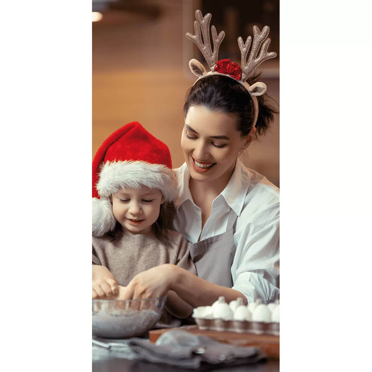 DecoWoerner Bannière En Tissu Ignifugé "Boulangerie De Noël Mère-fille" En Tissu Pour Drapeau 100 X 200 Cm