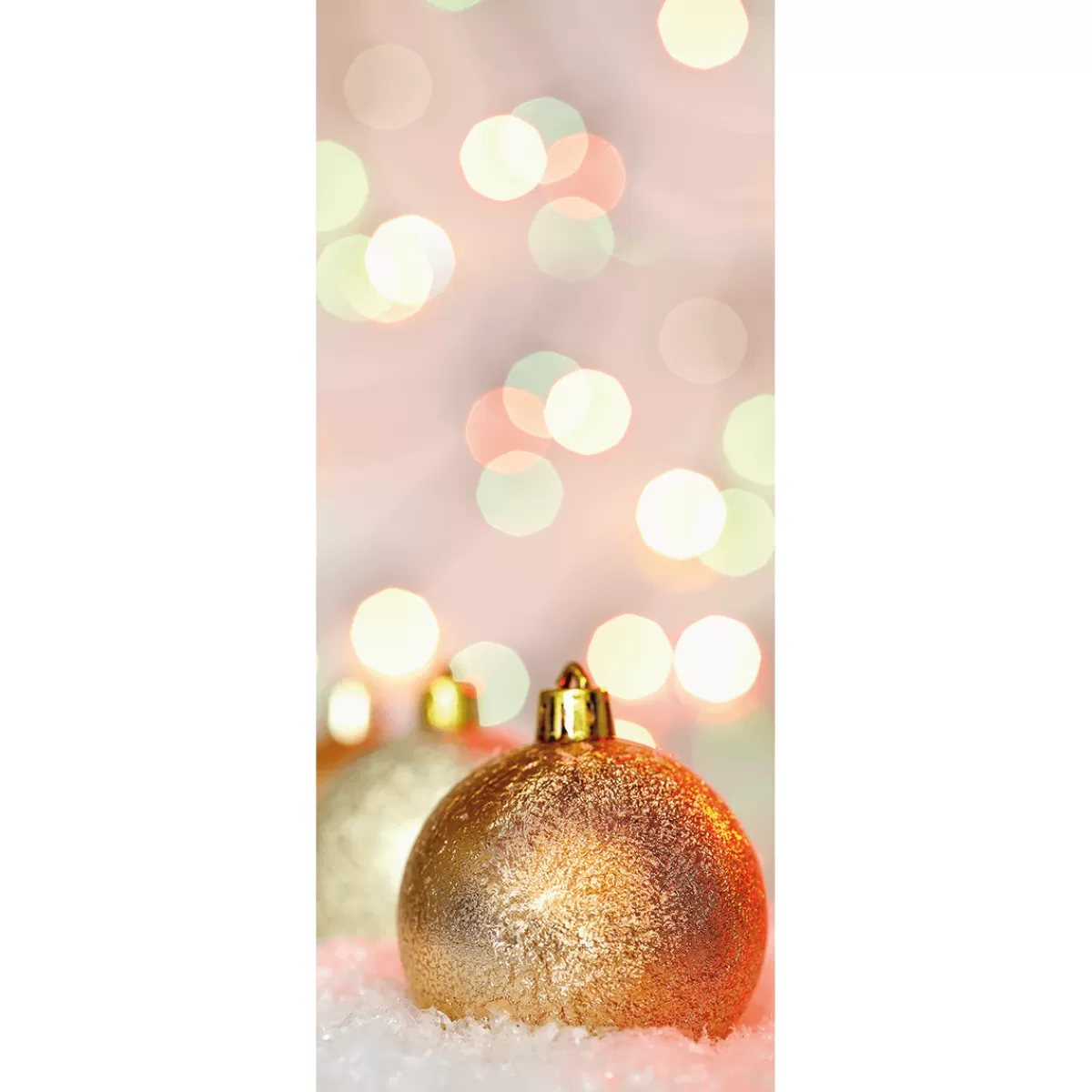 DecoWoerner Bannière En Tissu Ignifugé "Boules De Noël Dées Et Scintillantes" En Tissu Pour Drapeau 75 X 180 Cm