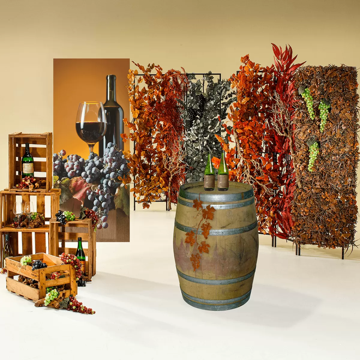 DecoWoerner Bannière En Tissu Ignifugé "Bouteille De Vin Rouge Avec Verre à Vin" En Tissu Pour Drapeau 75 X 180 Cm