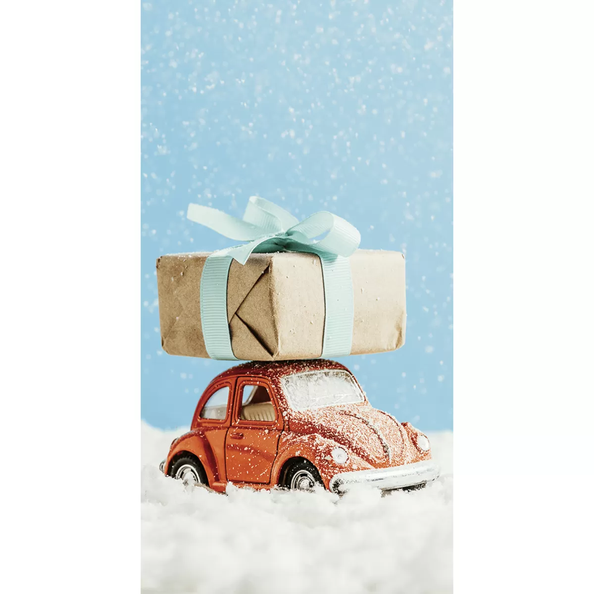 DecoWoerner Bannière En Tissu Ignifugé "Voiture Coccinelle VW Avec Cadeau" En Tissu Pour Drapeau 100 X 200 Cm