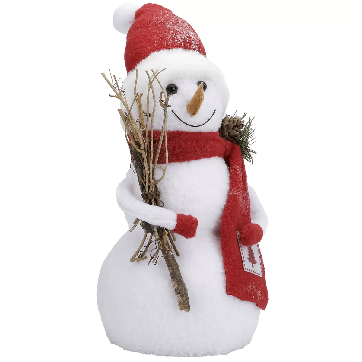 DecoWoerner Bonhomme De Neige Décoratif Avec Vêtement Rouge 30 Cm
