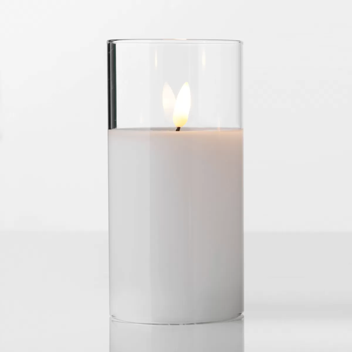 DecoWoerner Bougie De Cire LED En Verre Transparent 7,5 X 12,5 Cm