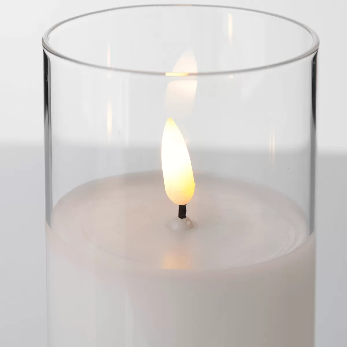 DecoWoerner Bougie De Cire LED En Verre Transparent 7,5 X 12,5 Cm