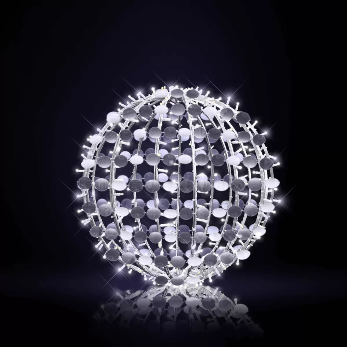 DecoWoerner Boule à Paillettes LED 75 Cm Ø