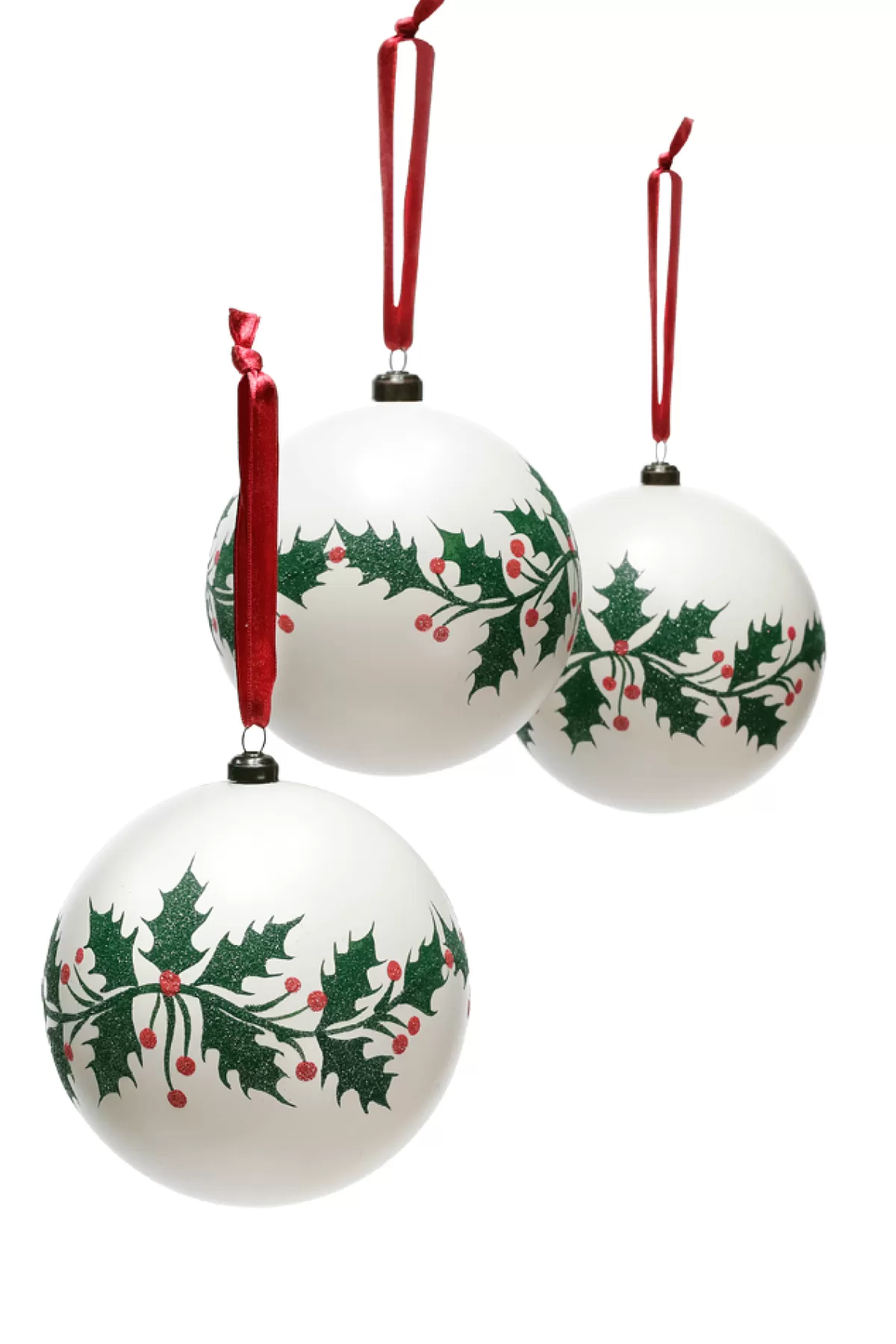 DecoWoerner Boule De Noël XL "Ilex" 12 Cm Ø, 3 Pièces