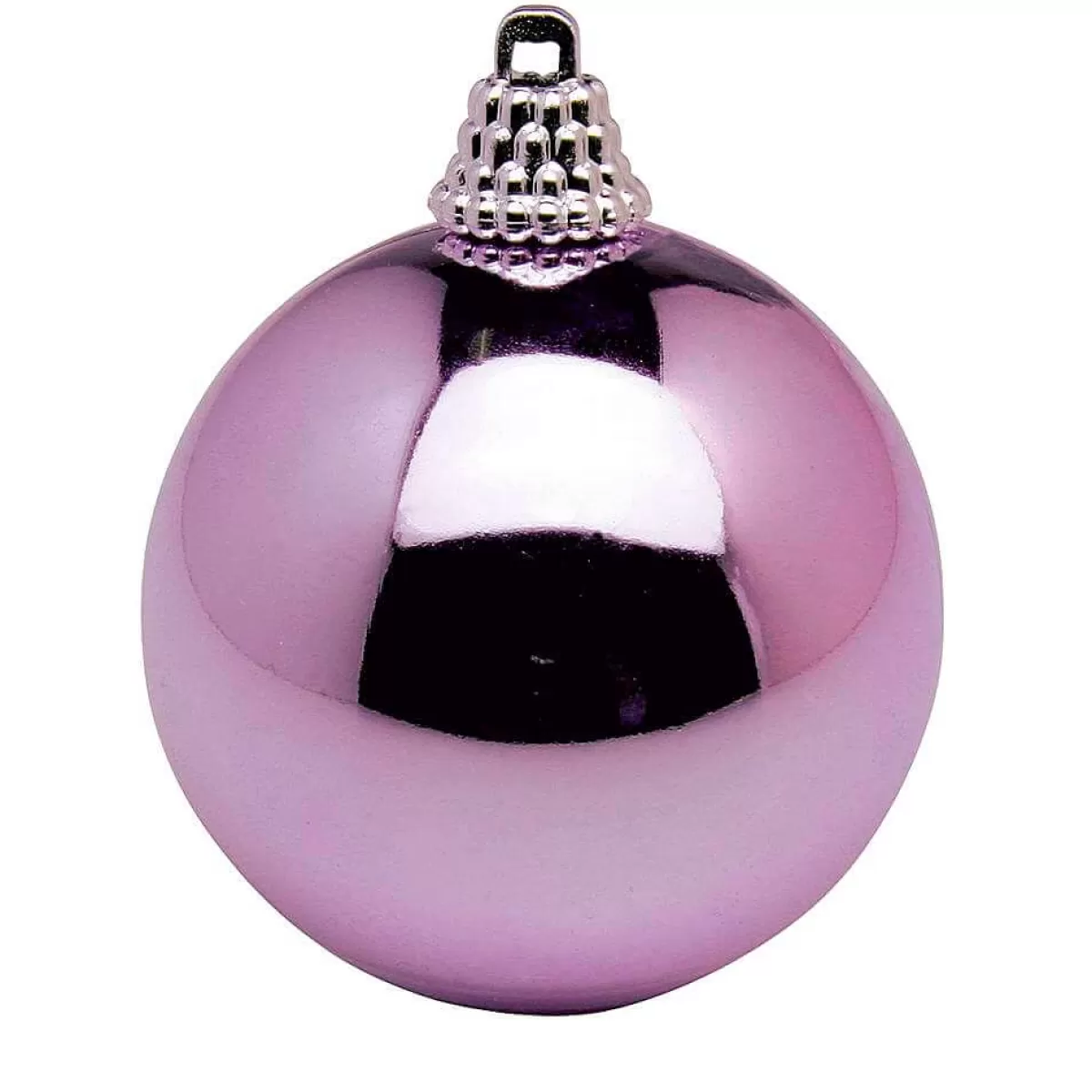 DecoWoerner Boules De Noël Brillantes 6 Cm, Lilas