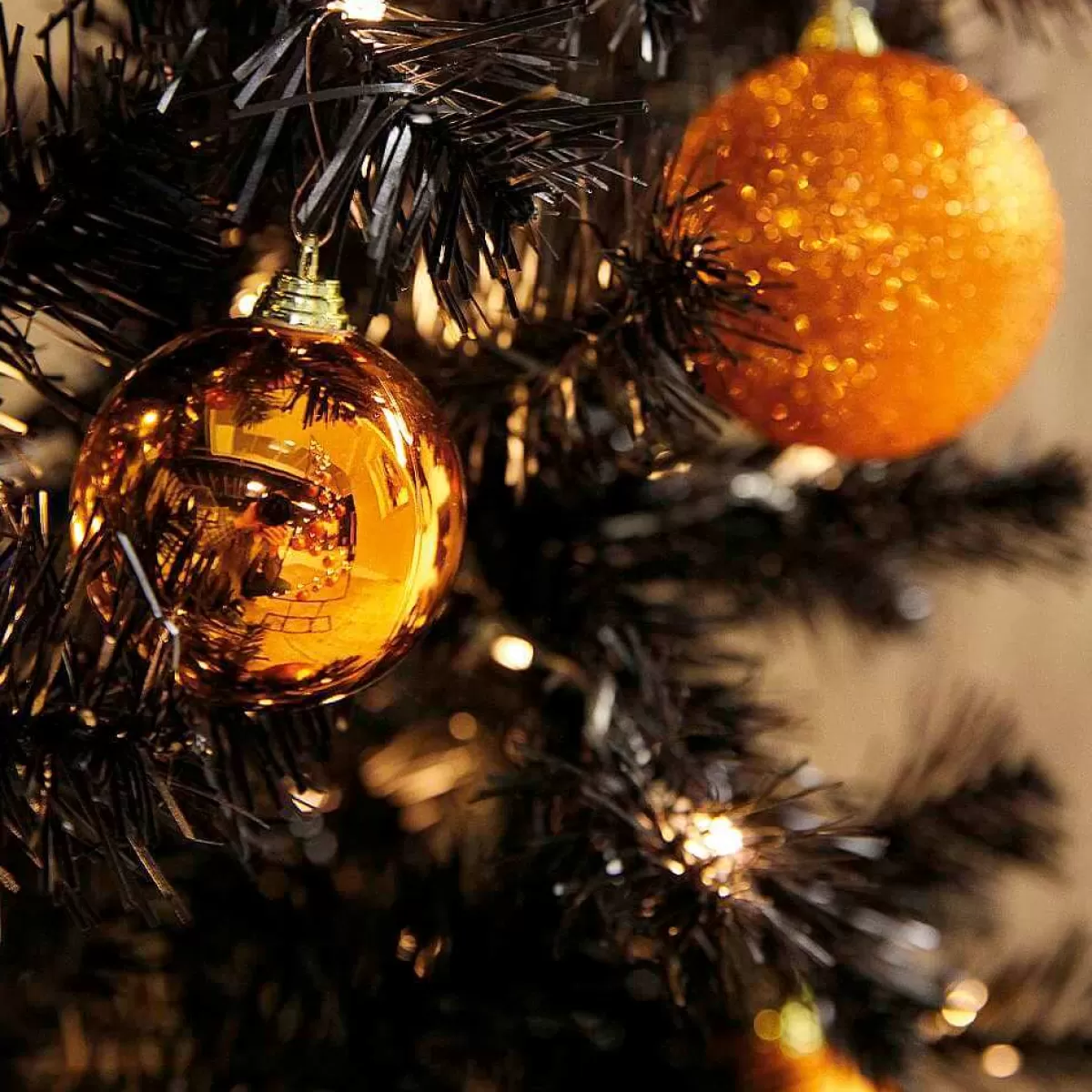 DecoWoerner Boules De Noël Scintillantes En Cuivre En Plastique, 6 Cm Ø - 6 Pièces