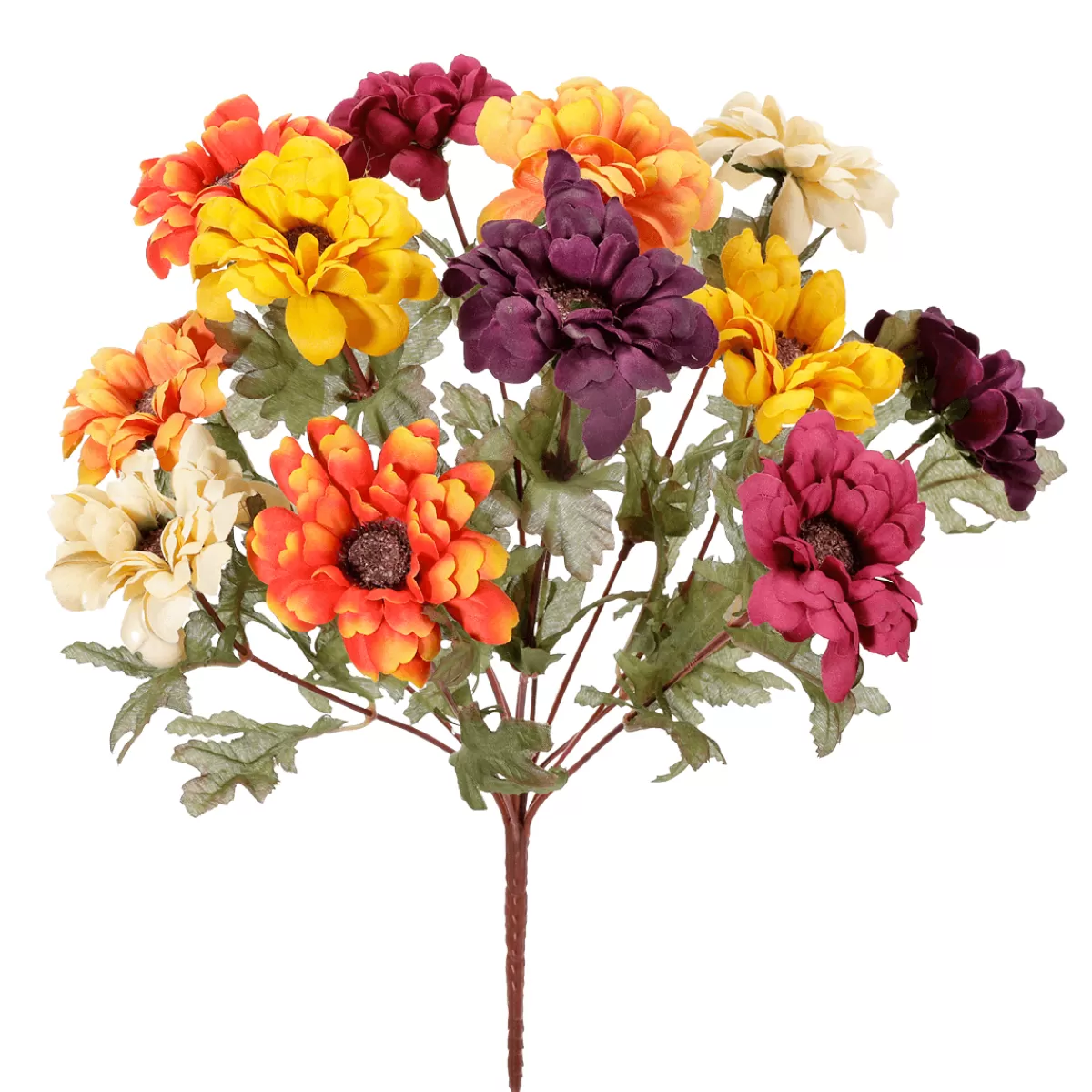 DecoWoerner Bouquet De Fleurs Artificielles Zinnias, Haut. 37 Cm