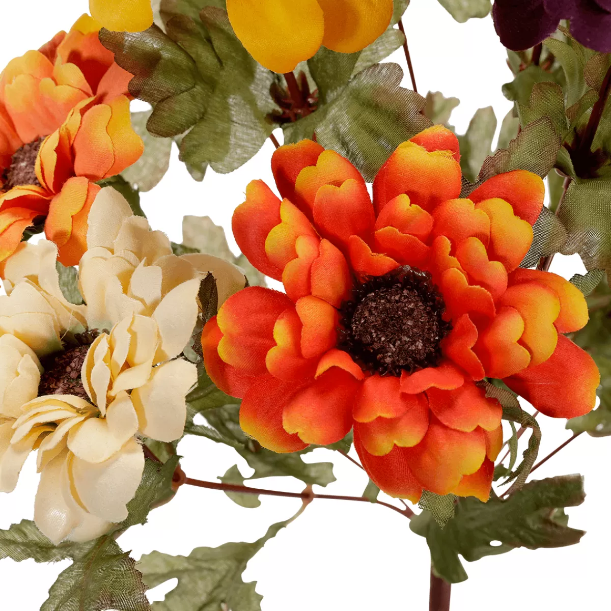 DecoWoerner Bouquet De Fleurs Artificielles Zinnias, Haut. 37 Cm