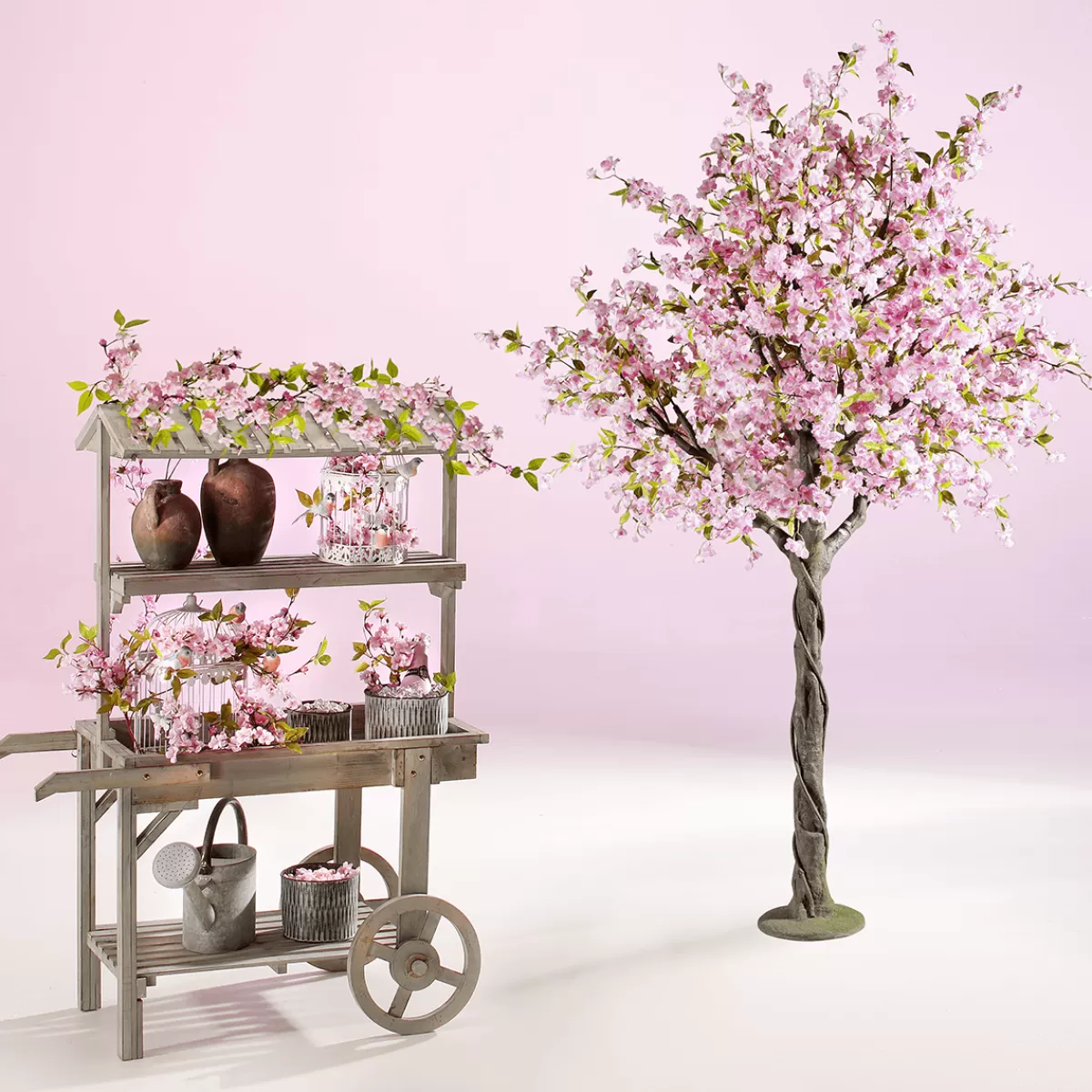 DecoWoerner Branche Artificielle En Fleur De Cerisier 65 Cm