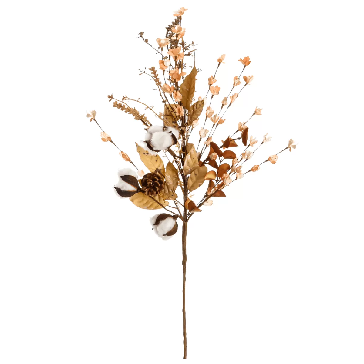 DecoWoerner Branche D'automne Avec Coton 80 Cm Brun