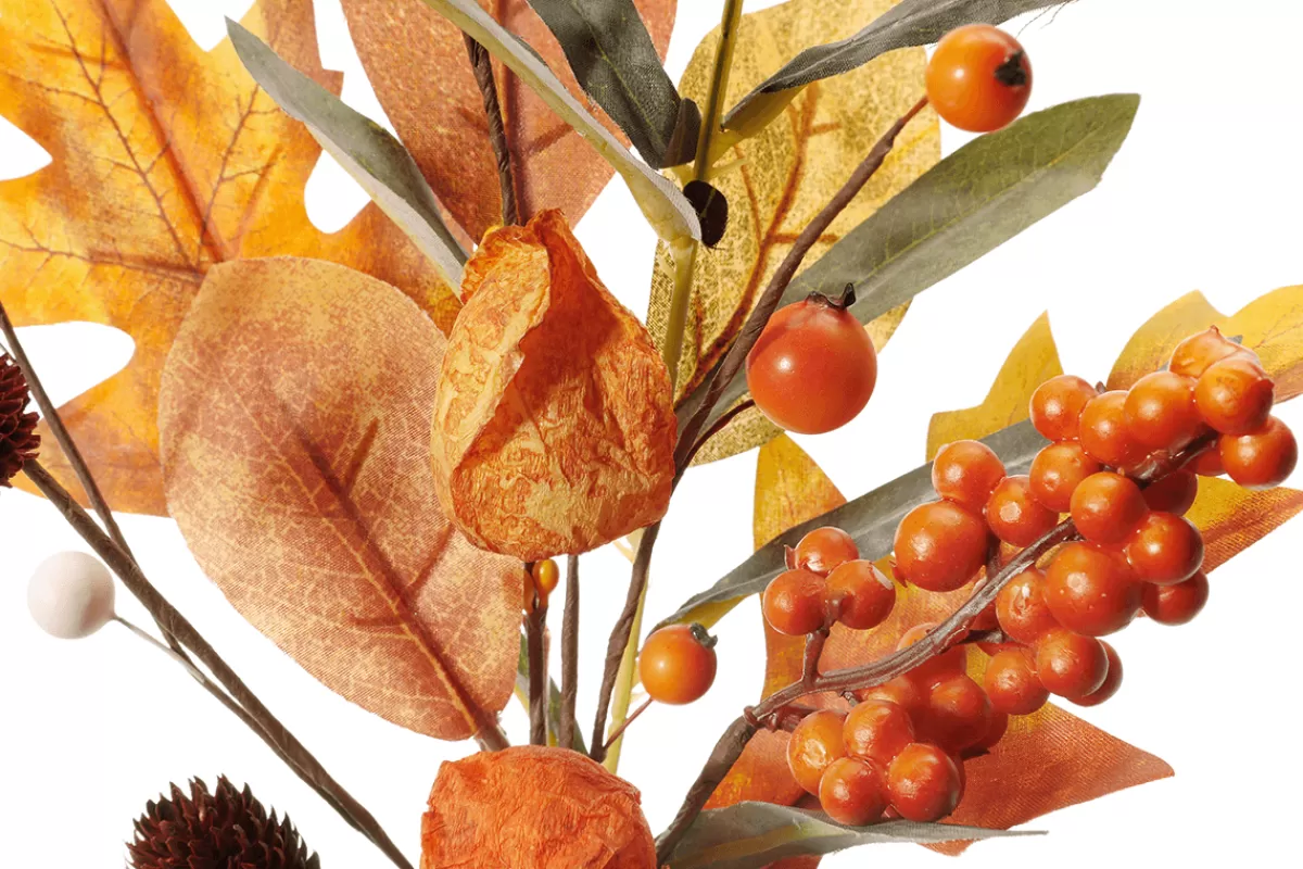 DecoWoerner Branche De Physalis D'automne Artificielle 20 X 40 Cm /brun