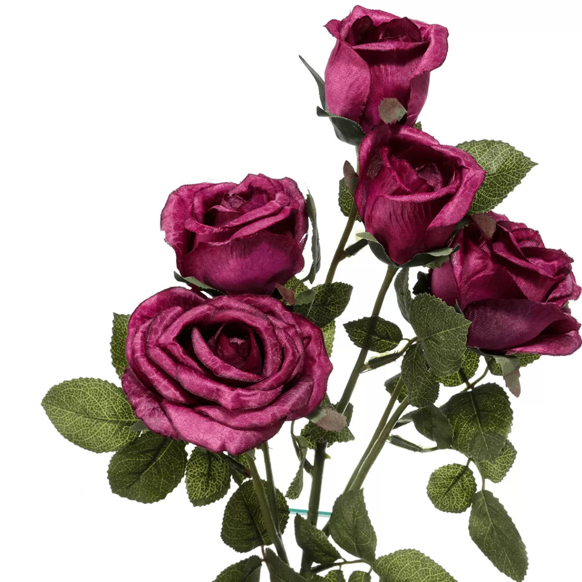 DecoWoerner Branche De Rose Artificielle, 73 Cm, Violet Foncé