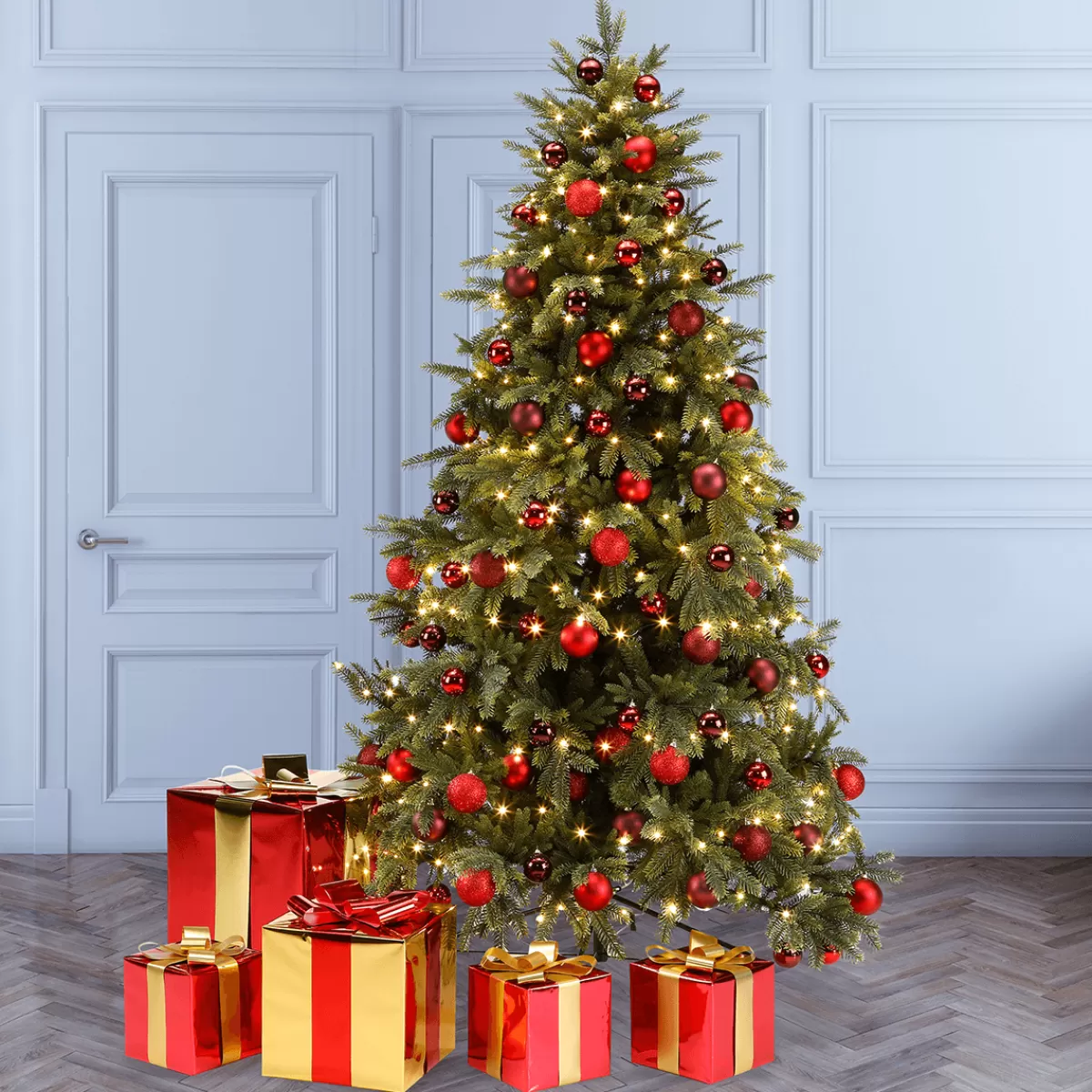 DecoWoerner Cadeau De Noël 40 Cm Avec Ruban Doré