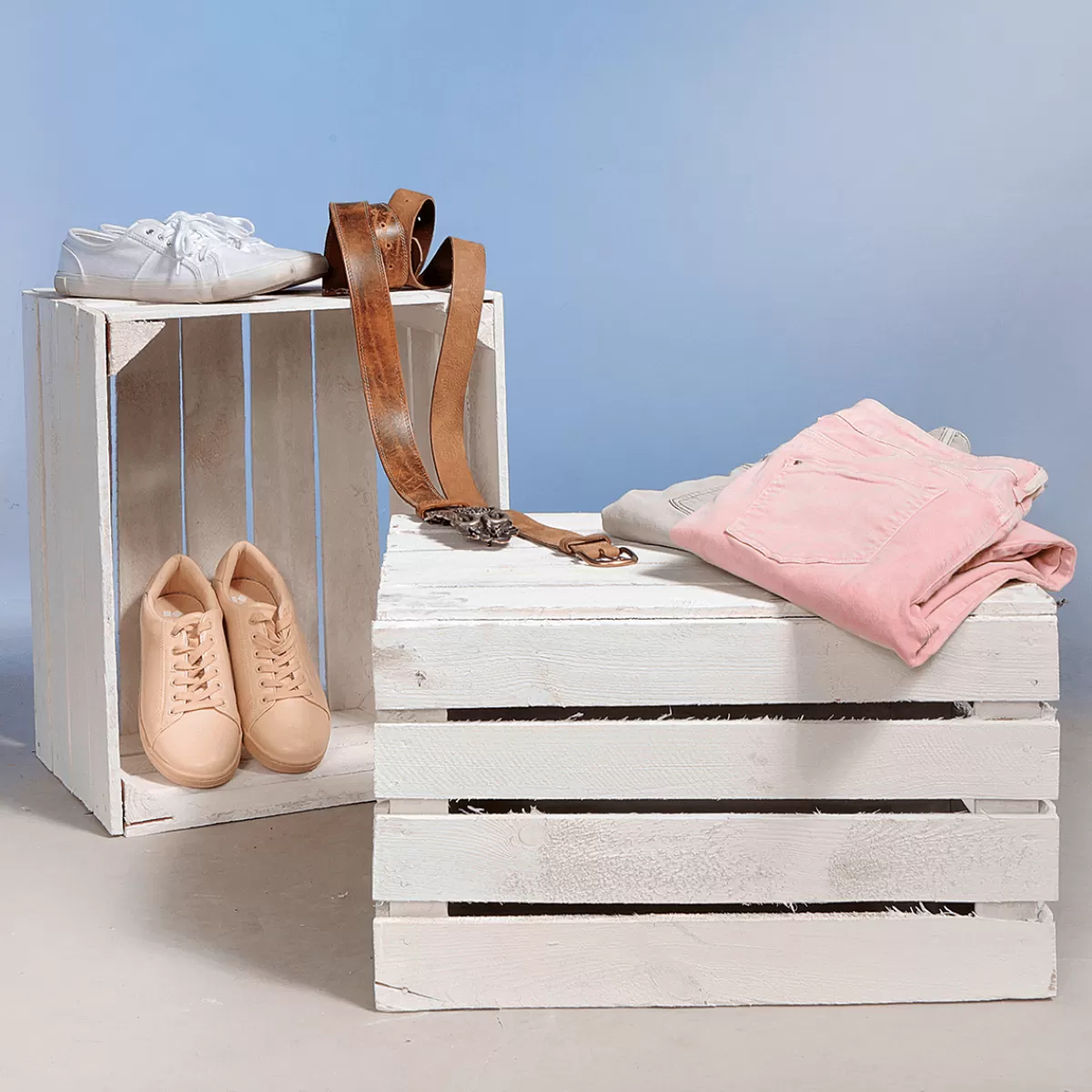 DecoWoerner Caisse En Bois Vintage Long. 50 Cm