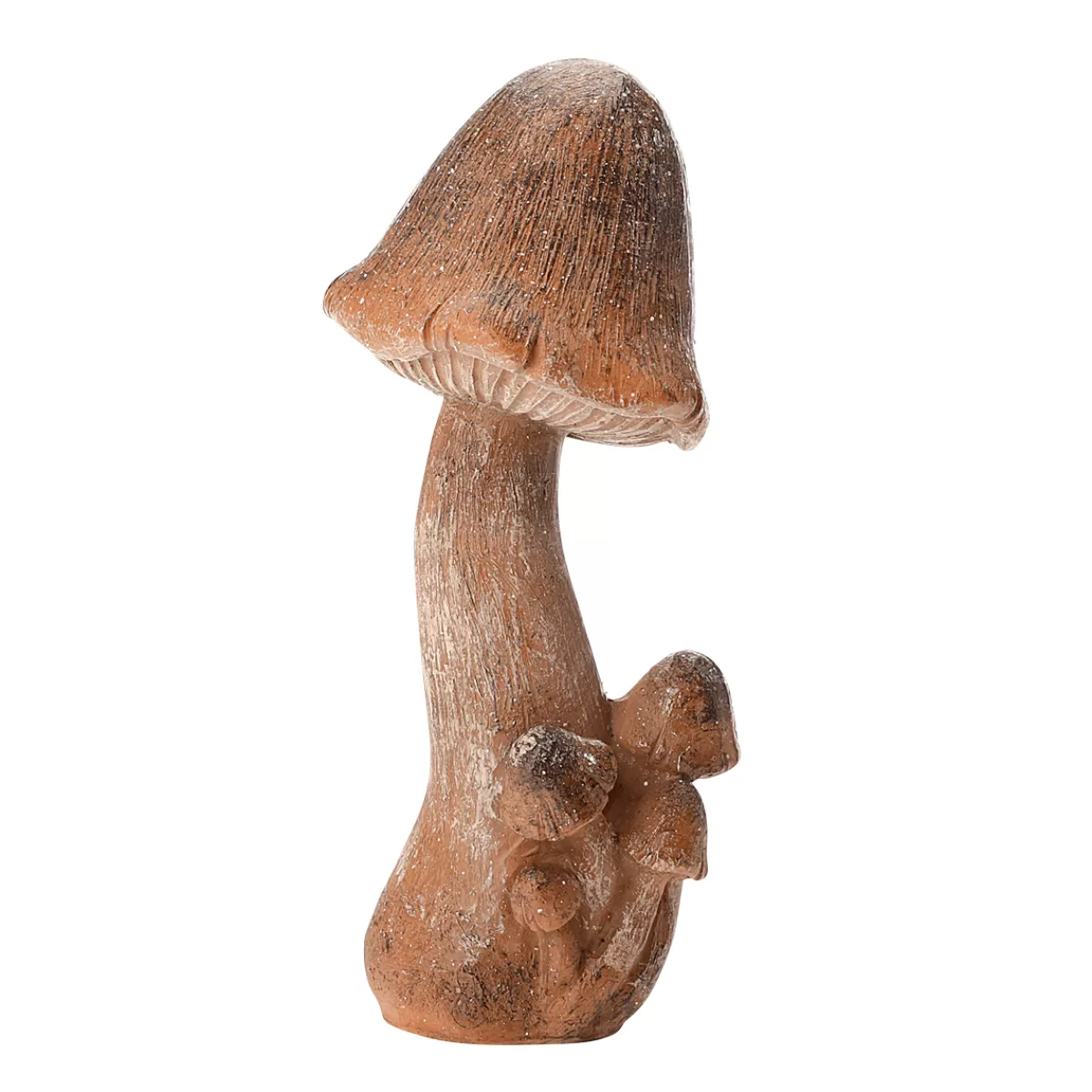 DecoWoerner Champignon Déco 15 Cm De Haut, 6 Cm De Ø Avec 4 Petits Champignons Nouvellement Arrivés