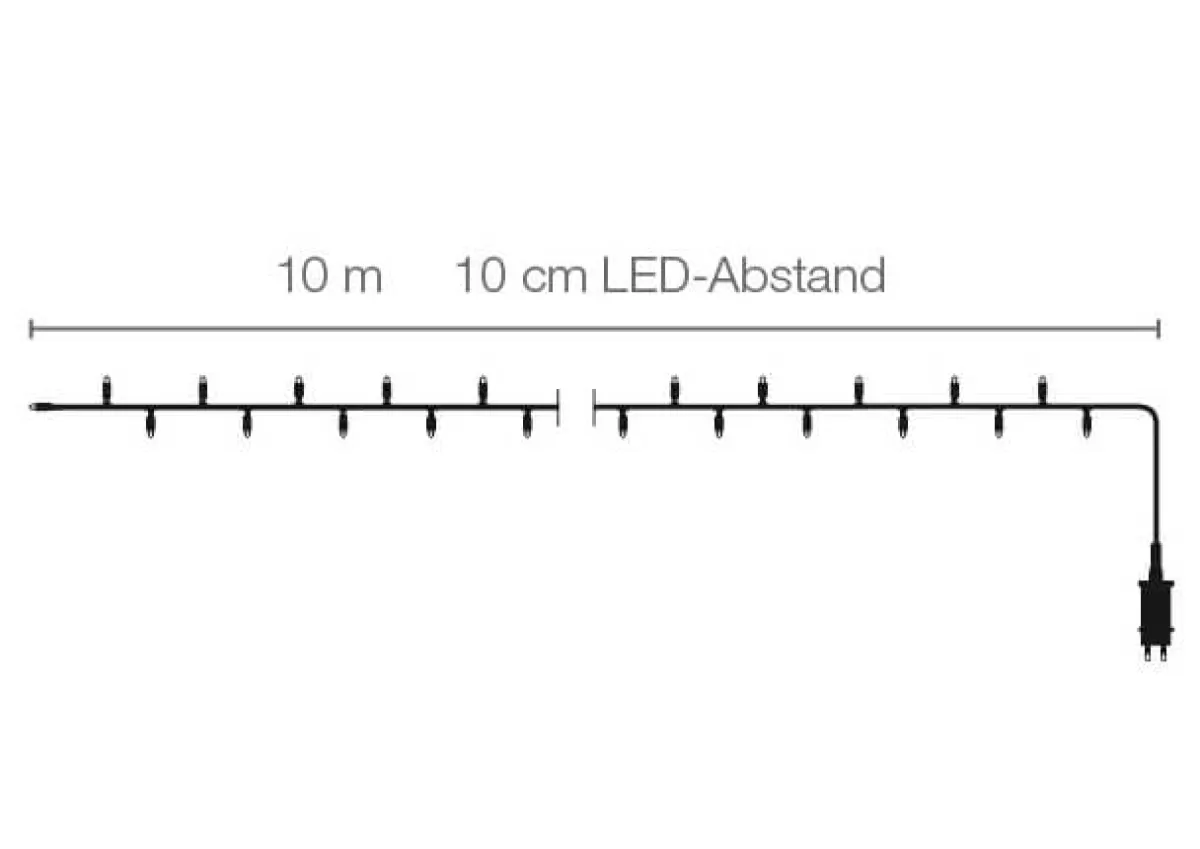 DecoWoerner Chaîne Lumineuse à LED Pour L'ext., 100 LED, 10 M