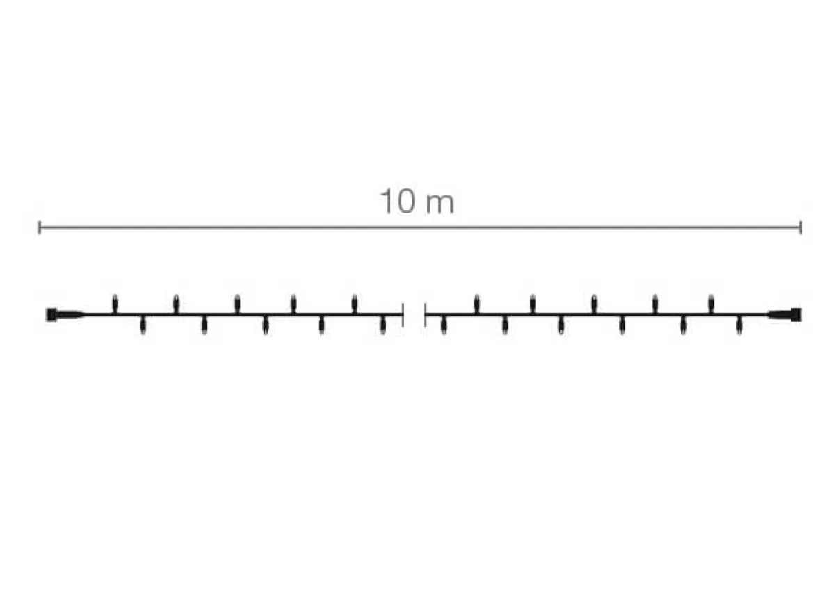 DecoWoerner Chaîne Lumineuse De Raccordement à LED Pour L'ext. IP67, 100 LED, 10 M, Sans Cable