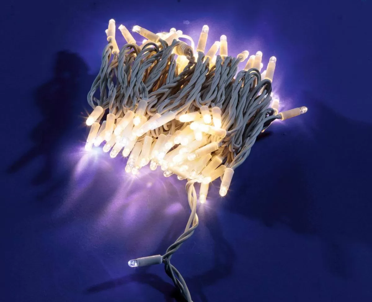 DecoWoerner Chaîne Lumineuse De Raccordement Clignotante à LED Pour L'ext., 100 LED Chaudes, 10 M