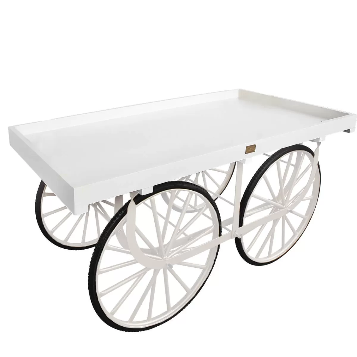 DecoWoerner Chariot De Marché Blanc Avec Base Blanche