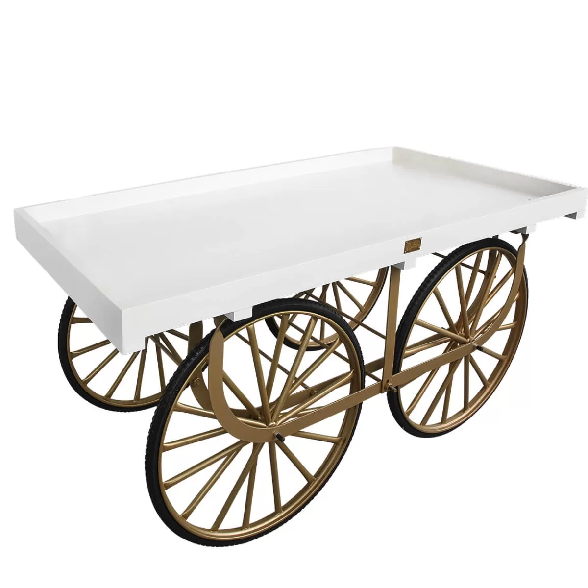 DecoWoerner Chariot De Marché Blanc Avec Base Dée