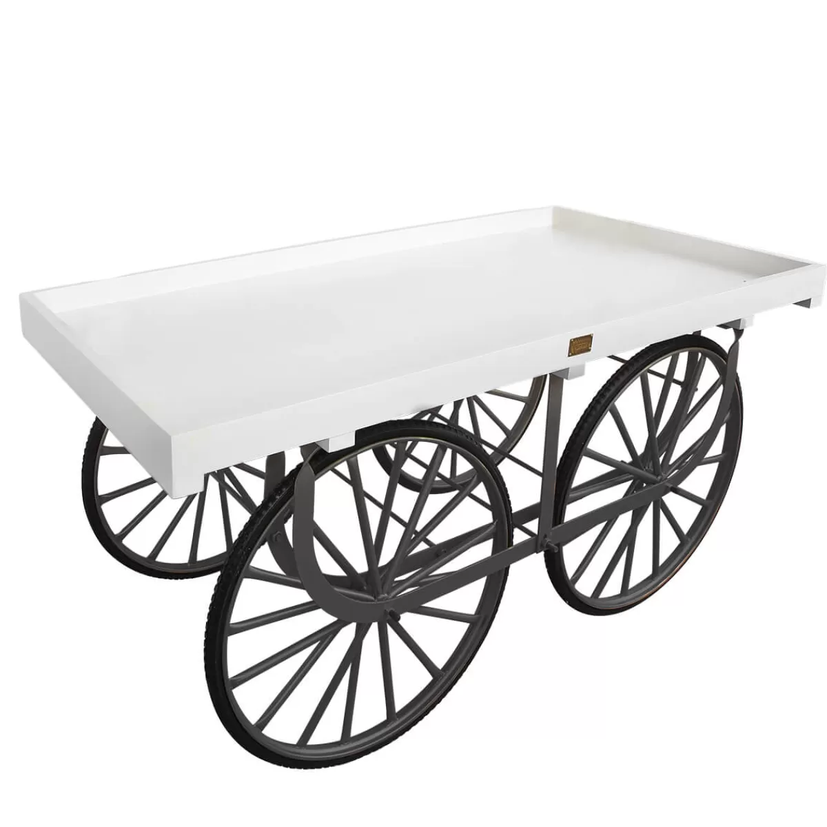 DecoWoerner Chariot De Marché Blanc Avec Base e