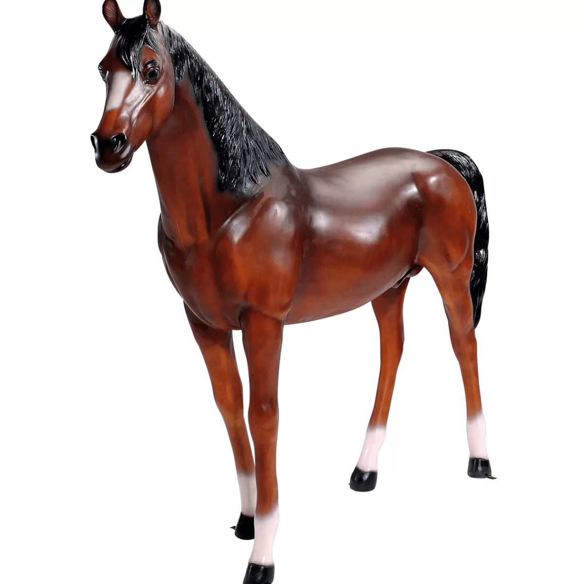 DecoWoerner Cheval Décoratif De 195 Cm De Haut, Brun