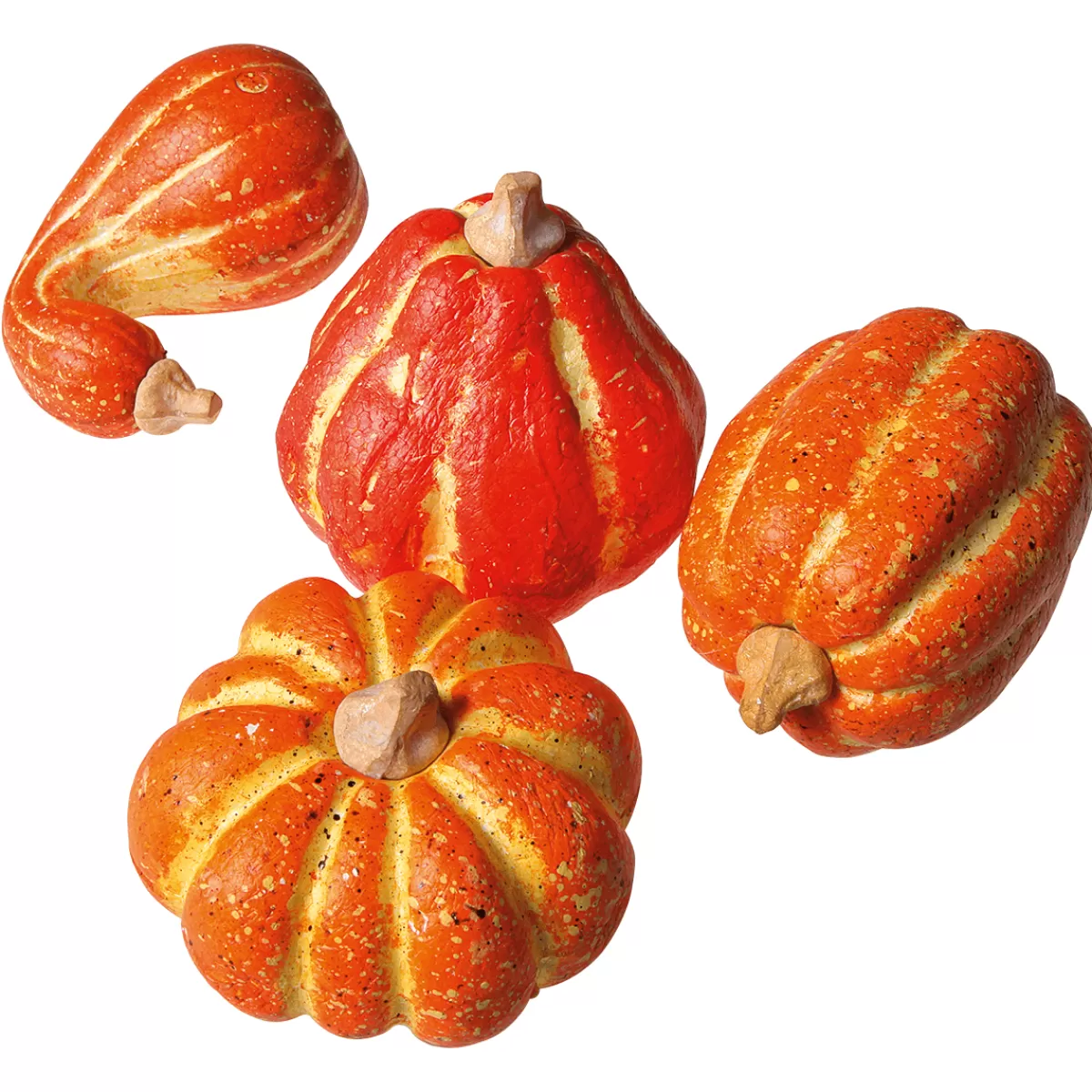 DecoWoerner Citrouilles Décoratives, 11-14 Cm, 4 Pces