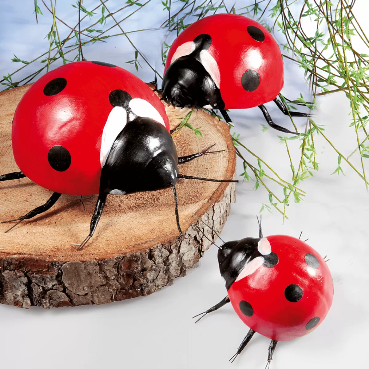 DecoWoerner Coccinelle Déco 20 - 25 Cm, 2 Pces