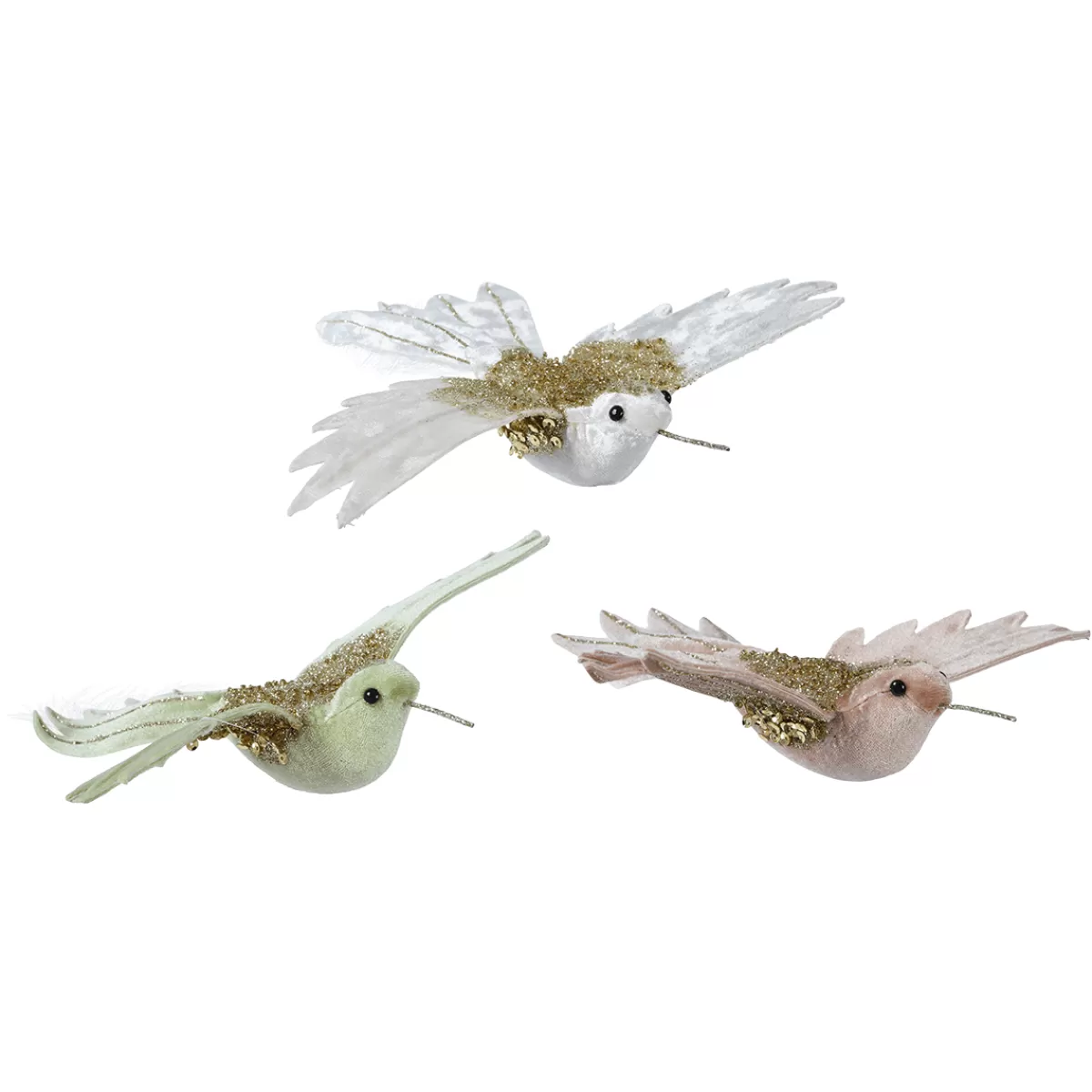 DecoWoerner Colibris Artificiels Avec Clip 23 Cm, 3 Pièces