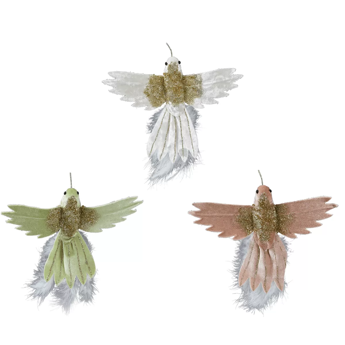 DecoWoerner Colibris Artificiels Avec Clip 23 Cm, 3 Pièces