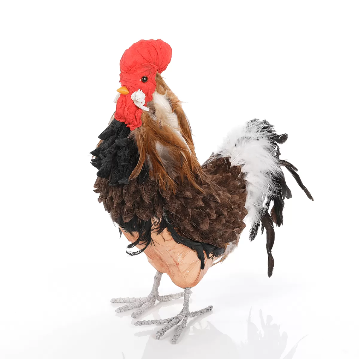 DecoWoerner Coq Décoratif Figure 50 Cm Brun