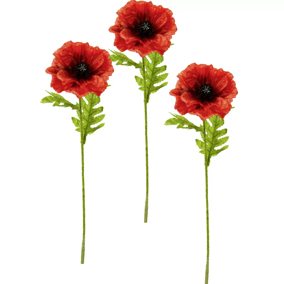 DecoWoerner Coquelicot Artificiel 3 Pcs. Set En