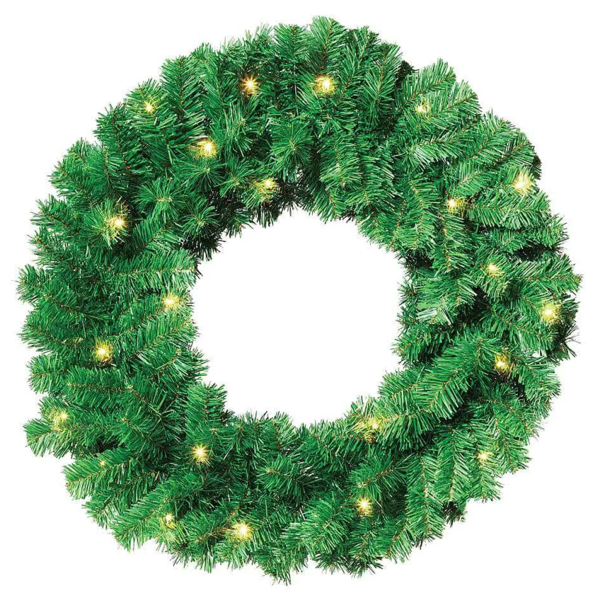 DecoWoerner Couronne De Sapin Basic à LED, Ø 60 Cm, En Relief