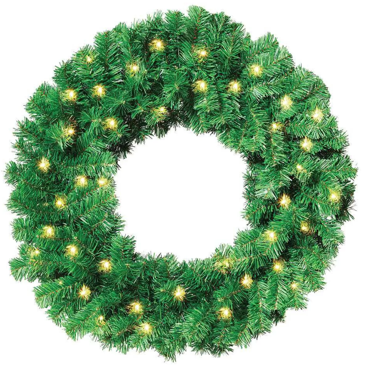 DecoWoerner Couronne De Sapin Basic à LED, Ø 80 Cm 3D