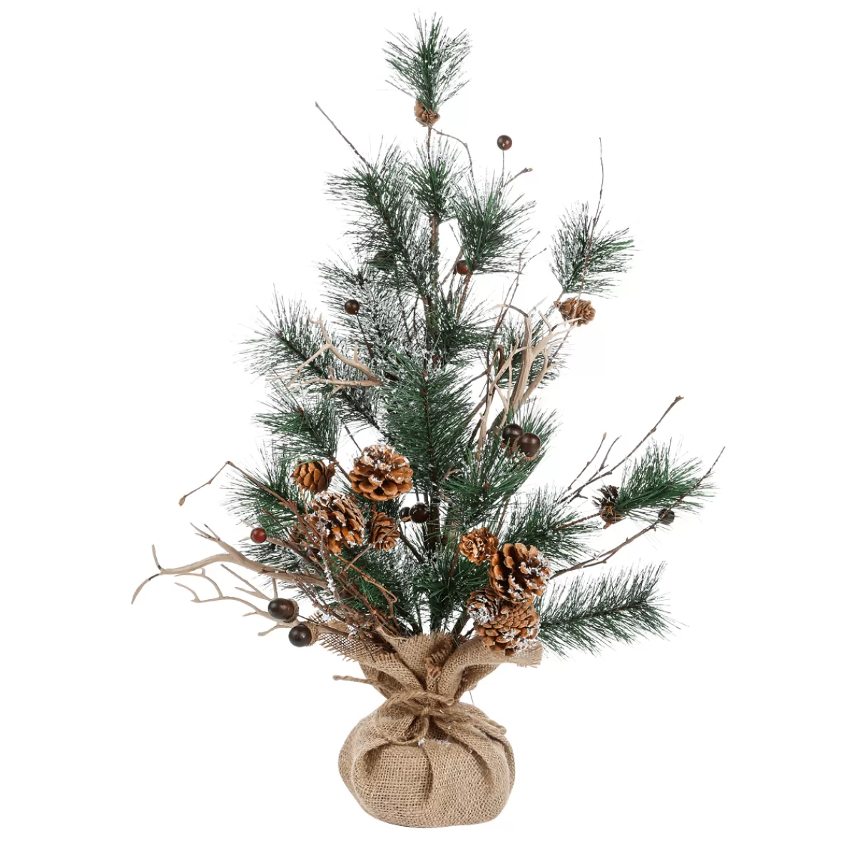 DecoWoerner Déco Pin Mix Mini Arbre Avec Givre 64x42x41 Cm