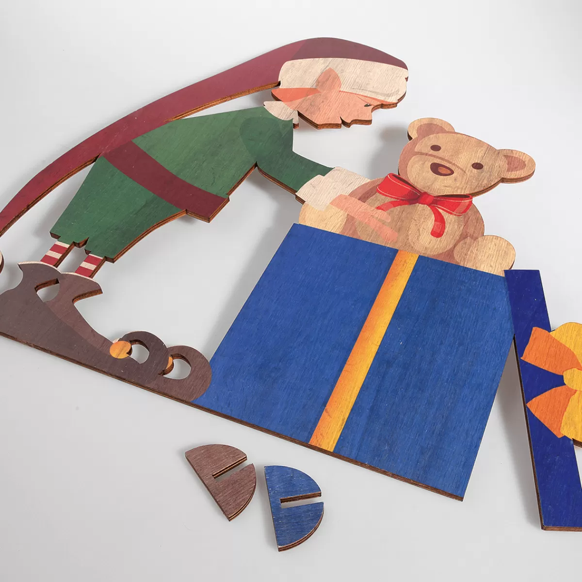 DecoWoerner Décor En Bois Elfe De Noël 88 X 73 Cm