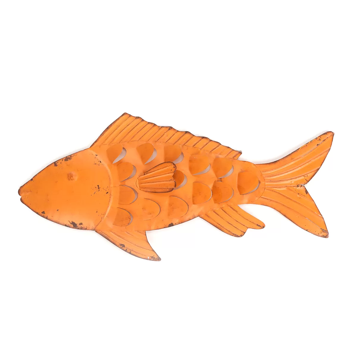 DecoWoerner Décoration Murale En Métal De Poisson Avec Des Points De Rouille 71 Cm