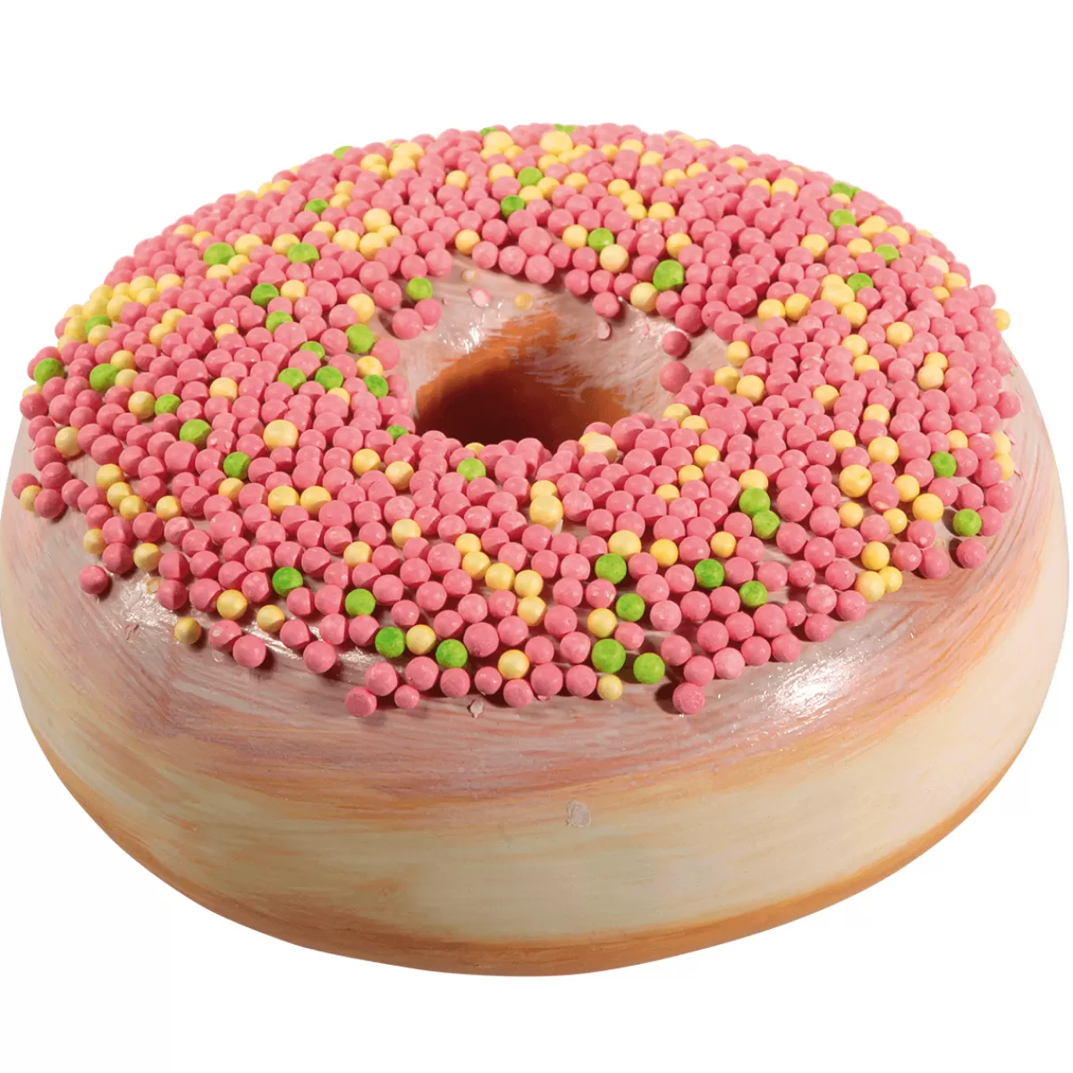 DecoWoerner Donut Décoratif Avec Perles En Sucre 20 Cm Ø Multicolore