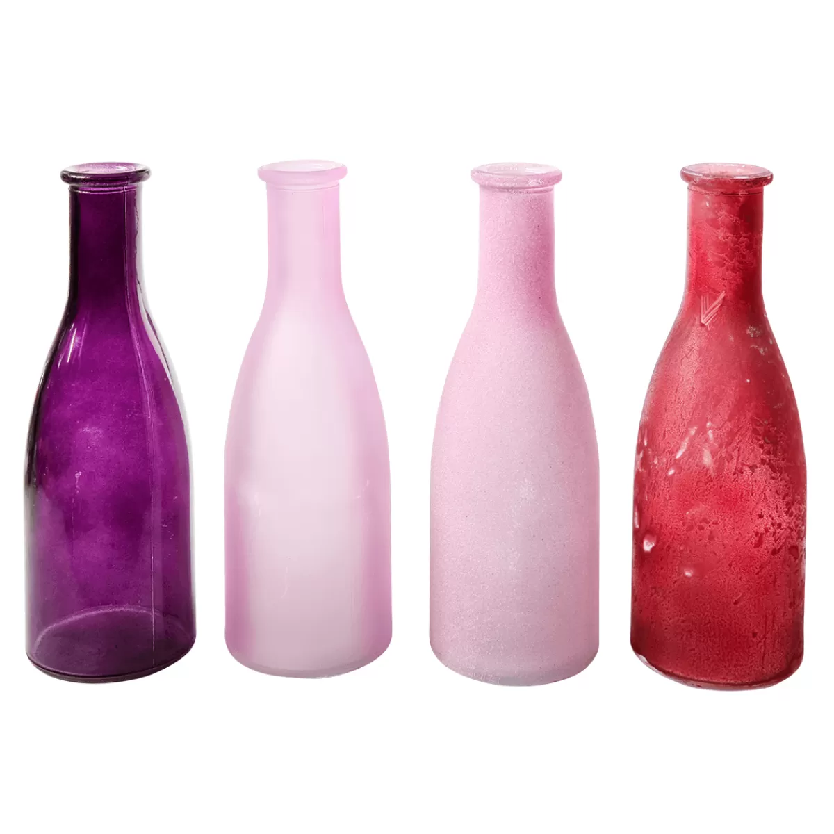 DecoWoerner Ensemble De Vases En Verre De 18 Cm De Haut, 4 Pcs.,