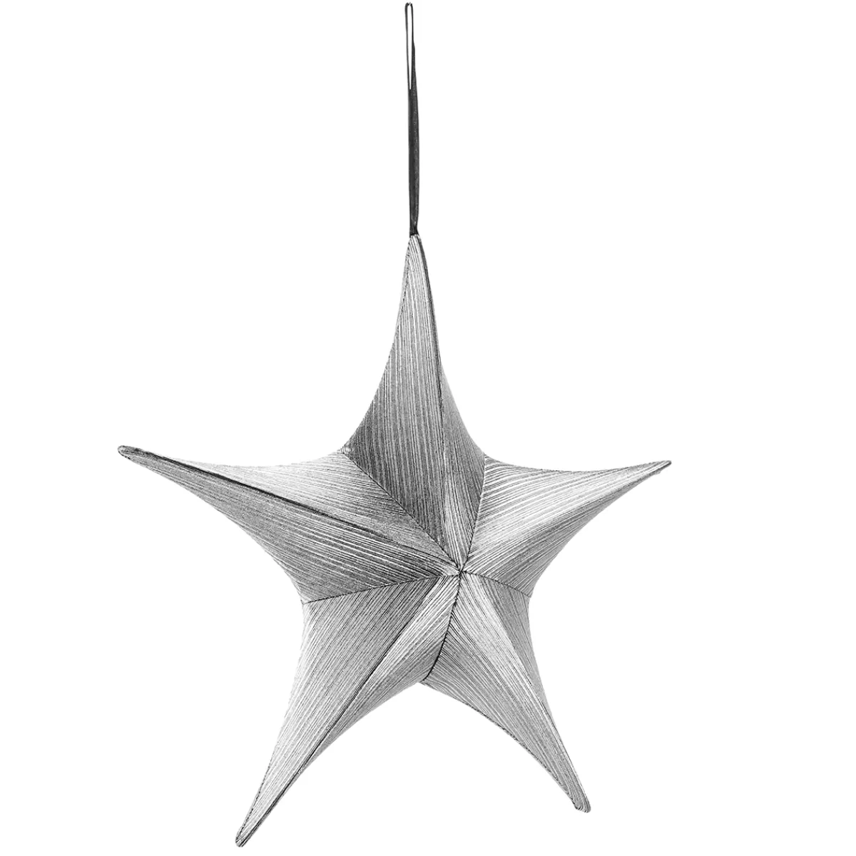 DecoWoerner Etoile Décorative En Tissu Noir-é Avec Fermeture éclair, 40 Cm