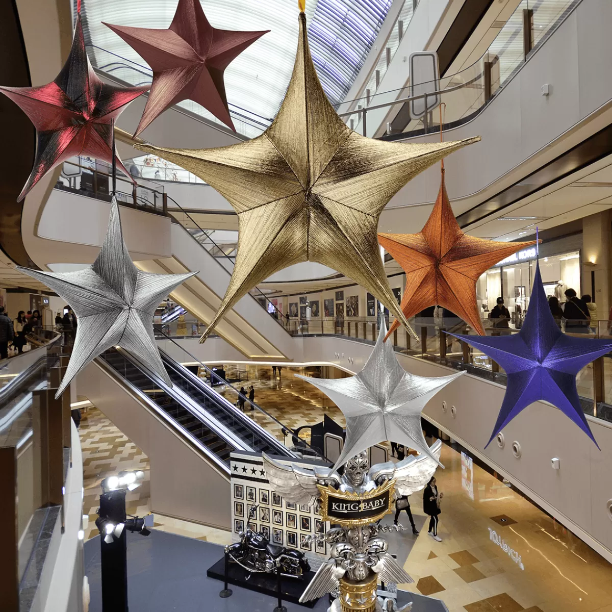 DecoWoerner Etoile Décative Pliante En Tissu Noir Et Avec Fermeture éclair, 40 Cm