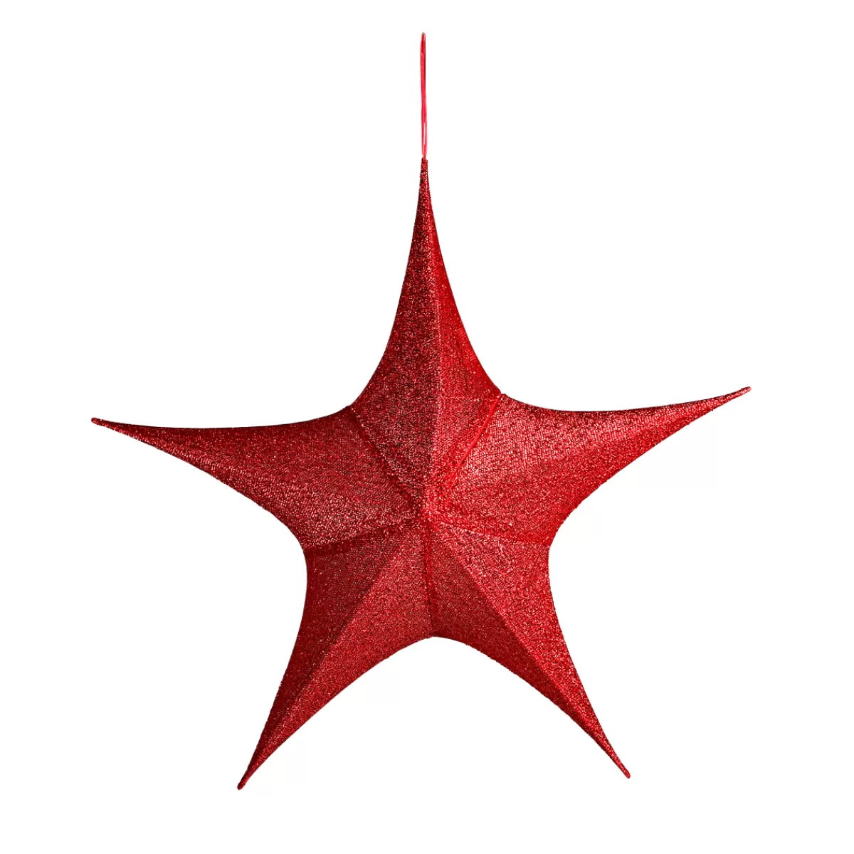 DecoWoerner Etoile De Tissu Décoratif Pliable Glitter Avec Fermeture éclair, 40 Cm